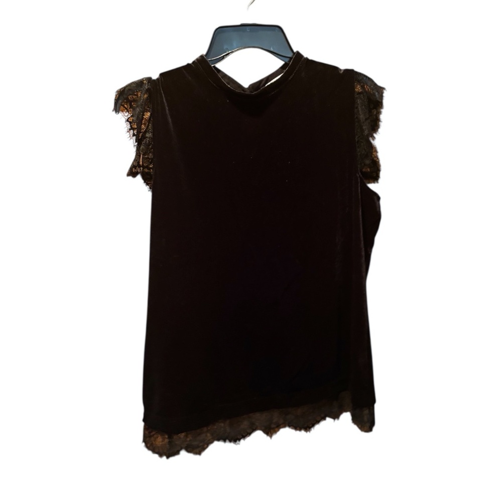 Rose & Olive Black Lace Trim Top